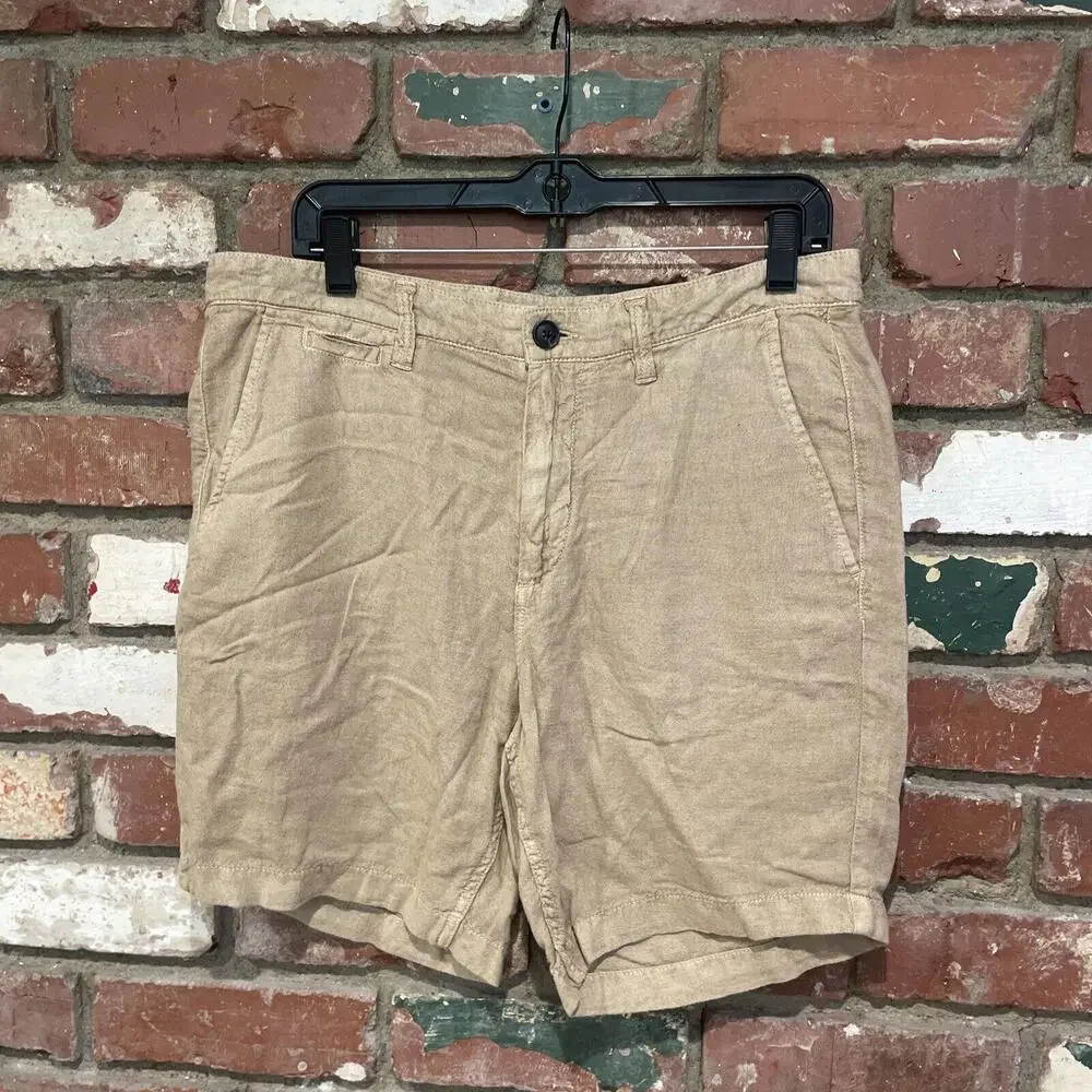 NWT $128 John Varvatos Edma  Flat Front Shorts In Hemp Size 32 - Picture 3 of 5
